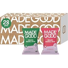 MadeGood Granola Bites Trail Mix & Strawberry Variety Pack 28 Count وجبات خفيفة عضوية وخالية من الغلوتين