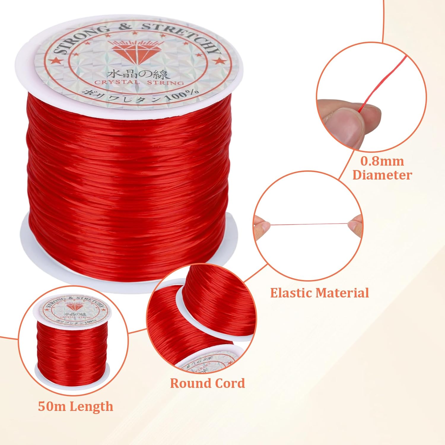 15 Rolls Elastic String for Bracelets Making,Stretchy Bracelet String Bead String Elastic Nylon Cord for Necklaces,Clay Beads,Pony Beads and Jewelry Making - Image 3