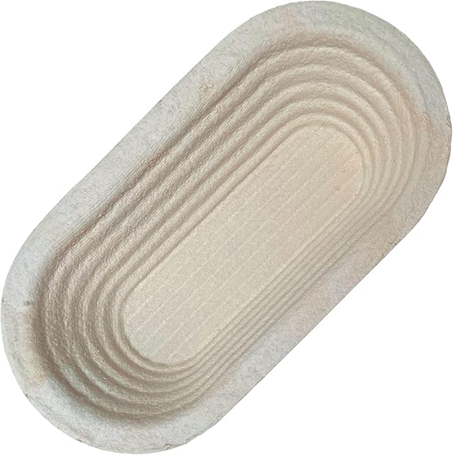 Wood Pulp Fiber Oval Banneton Bread Proofing Basket, Sourdough Proofing Basket, Heavy Duty Bread Banneton Proofing Basket, Non-Stick Sourdough Bread Basket Proofing (Large Spiral Oval)