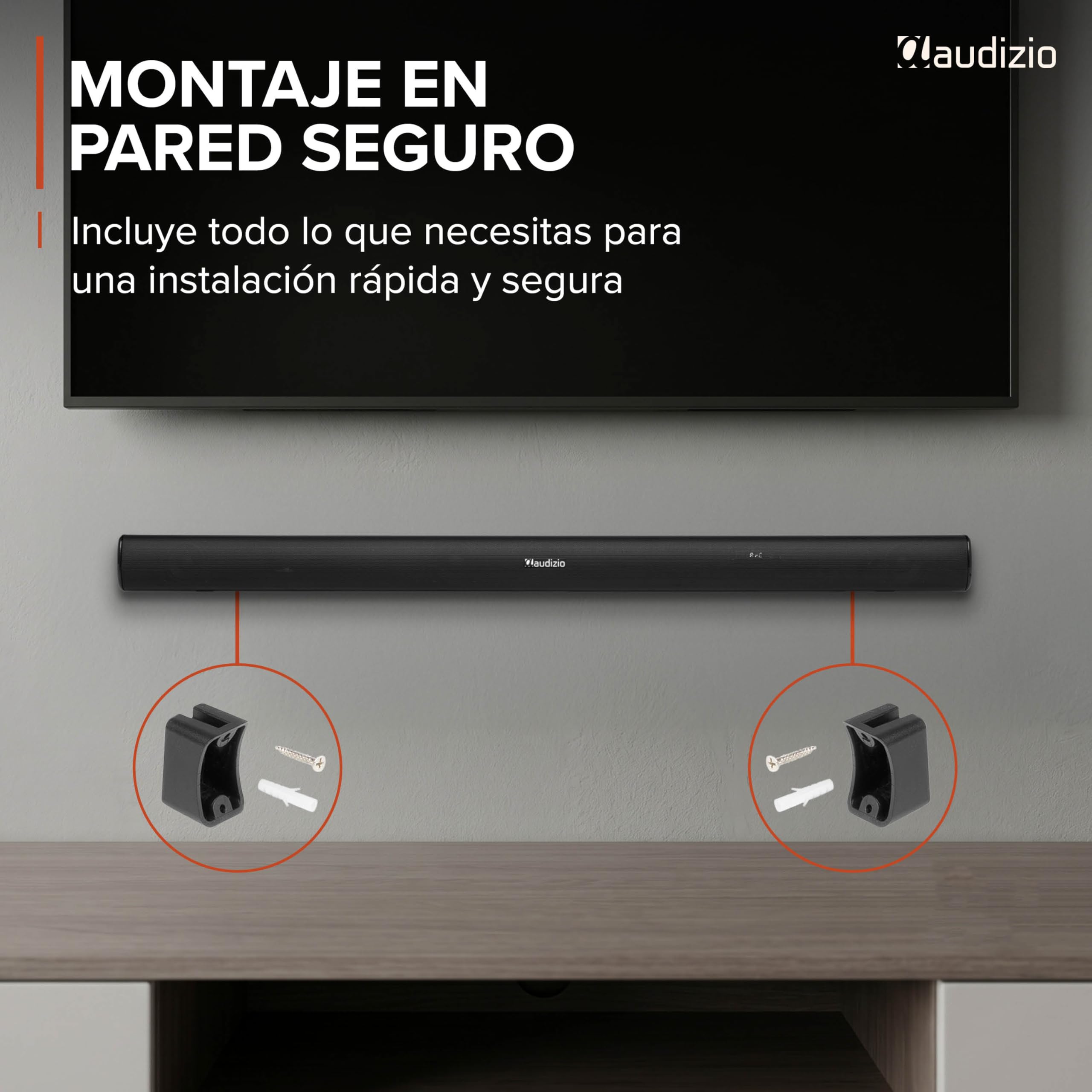 Audizio SB100 – Barra de Sonido 5.1 160W con subwoofer 6,5” y Altavoces Surround, HDMI ARC, Bluetooth 5.0, USB y óptica, soundbar para TV, Color Negro