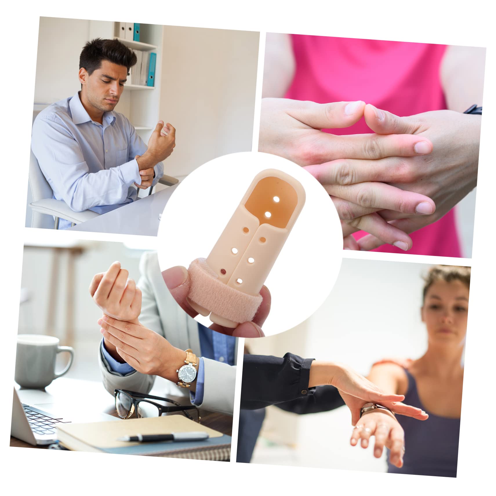 Ipetboom 6 Pcs Durable Thumb Splint Finger Straightener with Comfortable Sponge Lining Lightweight Design for for Finger Injury and Stabilization