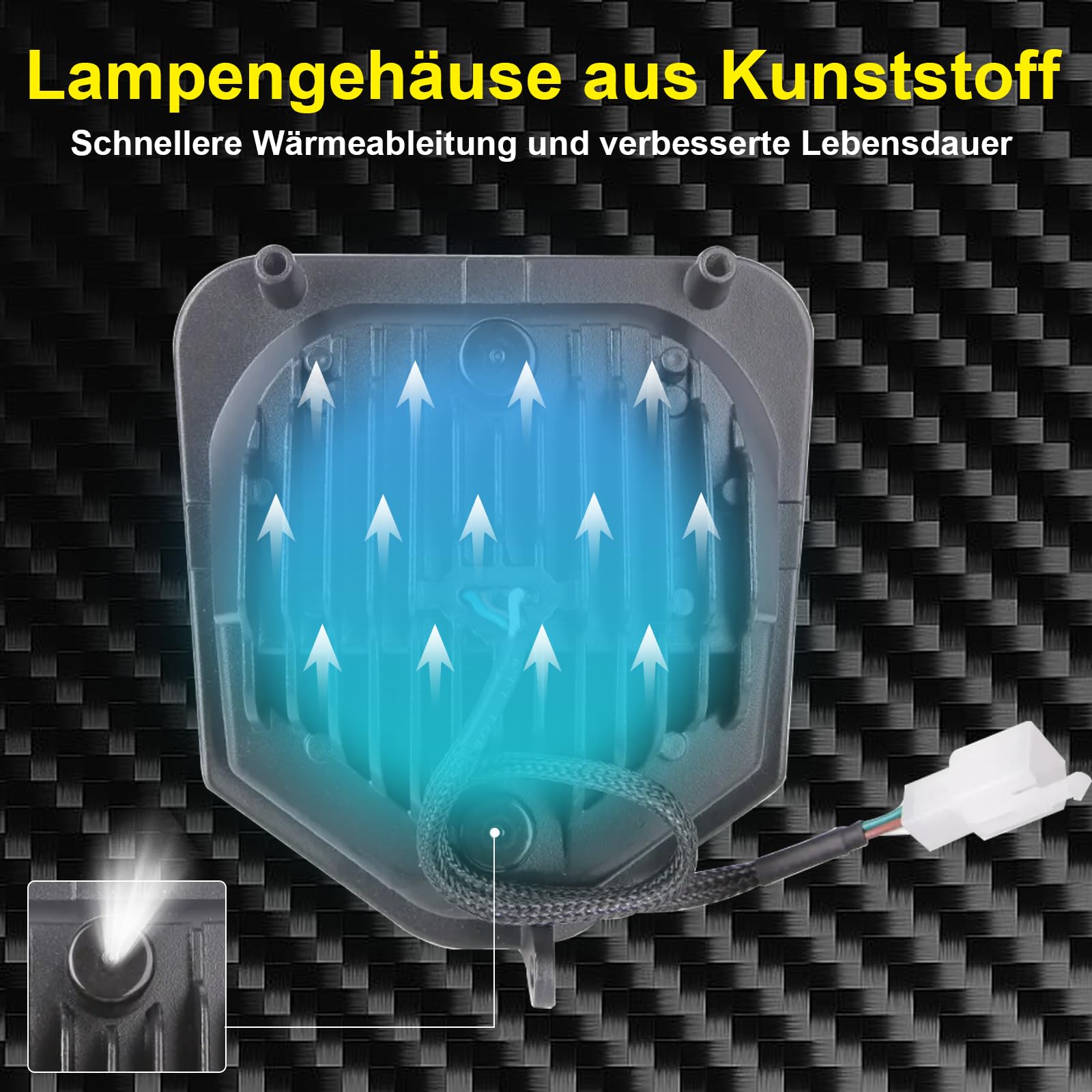 Fari LED per Husqvarna 2014-2023 701 Enduro 701 SuperMoto FE250 FE350 FE450 FE501 FE501S TE150 TE250i TE300i (Carbonio ABS)