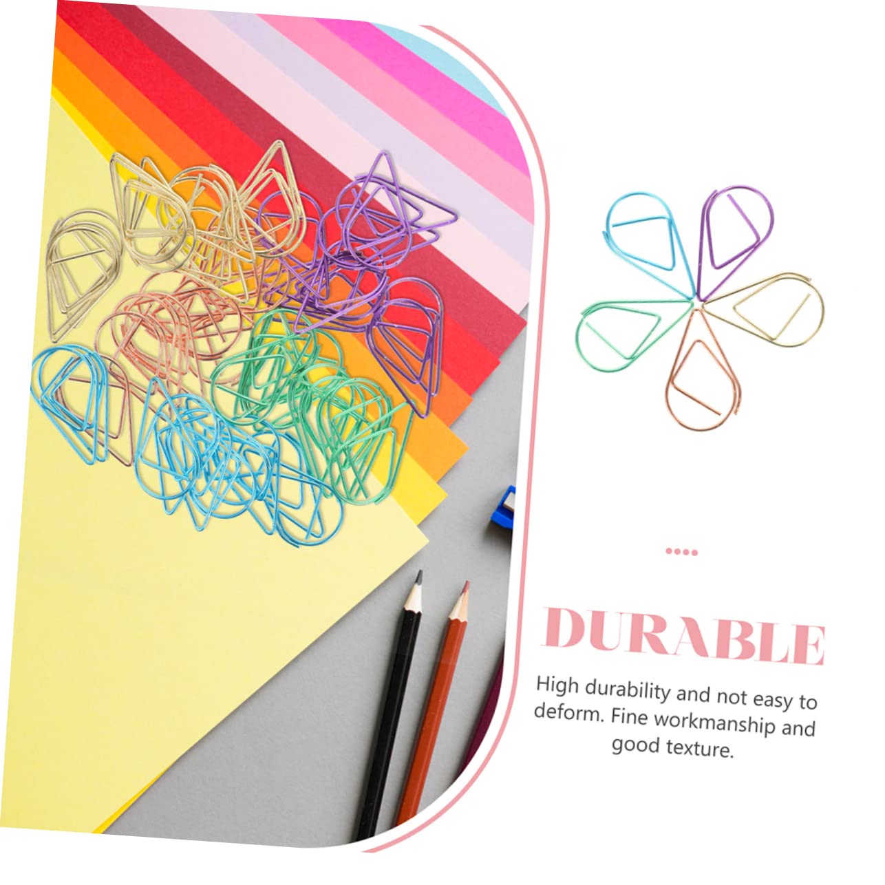 Gadpiparty 3 Set Graffette Metalliche Coloratper Documenti Design E Carino Per Ufficio E Scuola Pratiche E Resistenti 100 Pezzi * 3