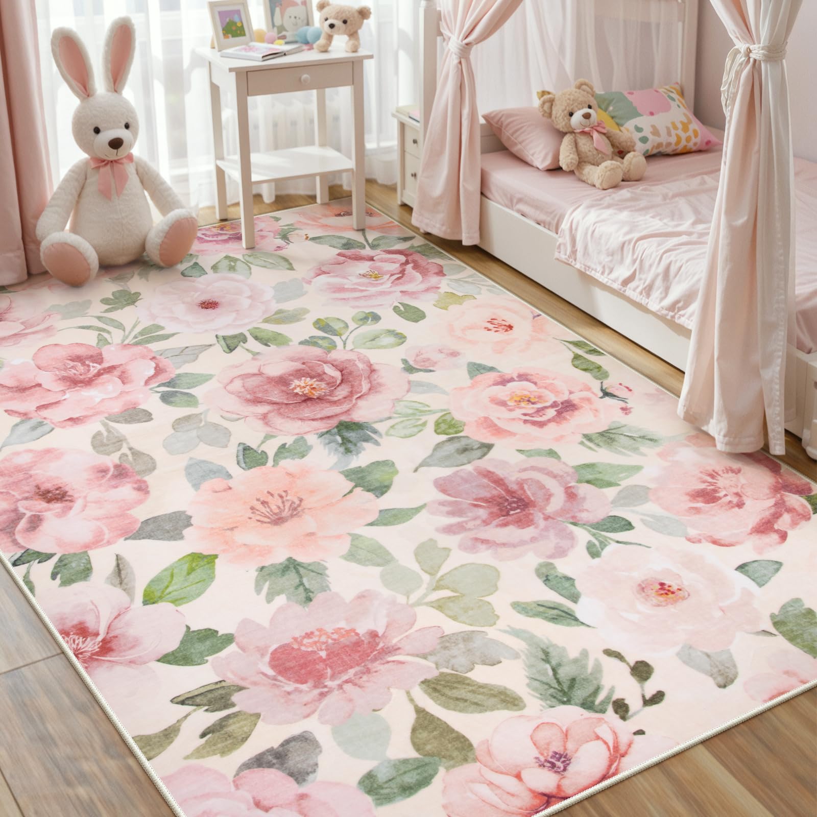 Lahome Floral Nursery Rug 5x7