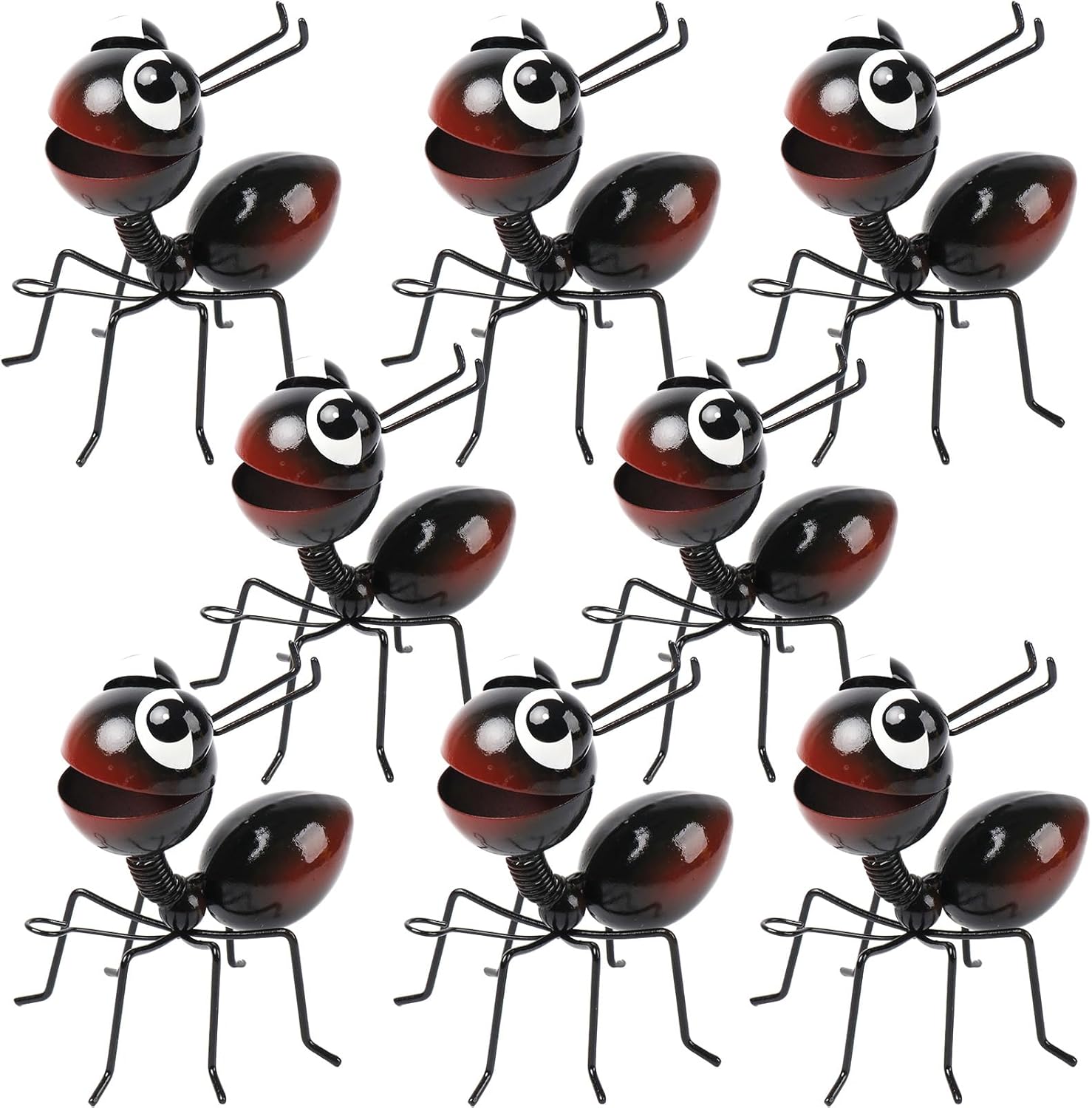 Cruis Cuka Metal Yard Art Garden Decor for Outside Cute Ants Yard Decorations Outdoor Lawn Ornaments Backyard Gifts for Mom - Set of 8