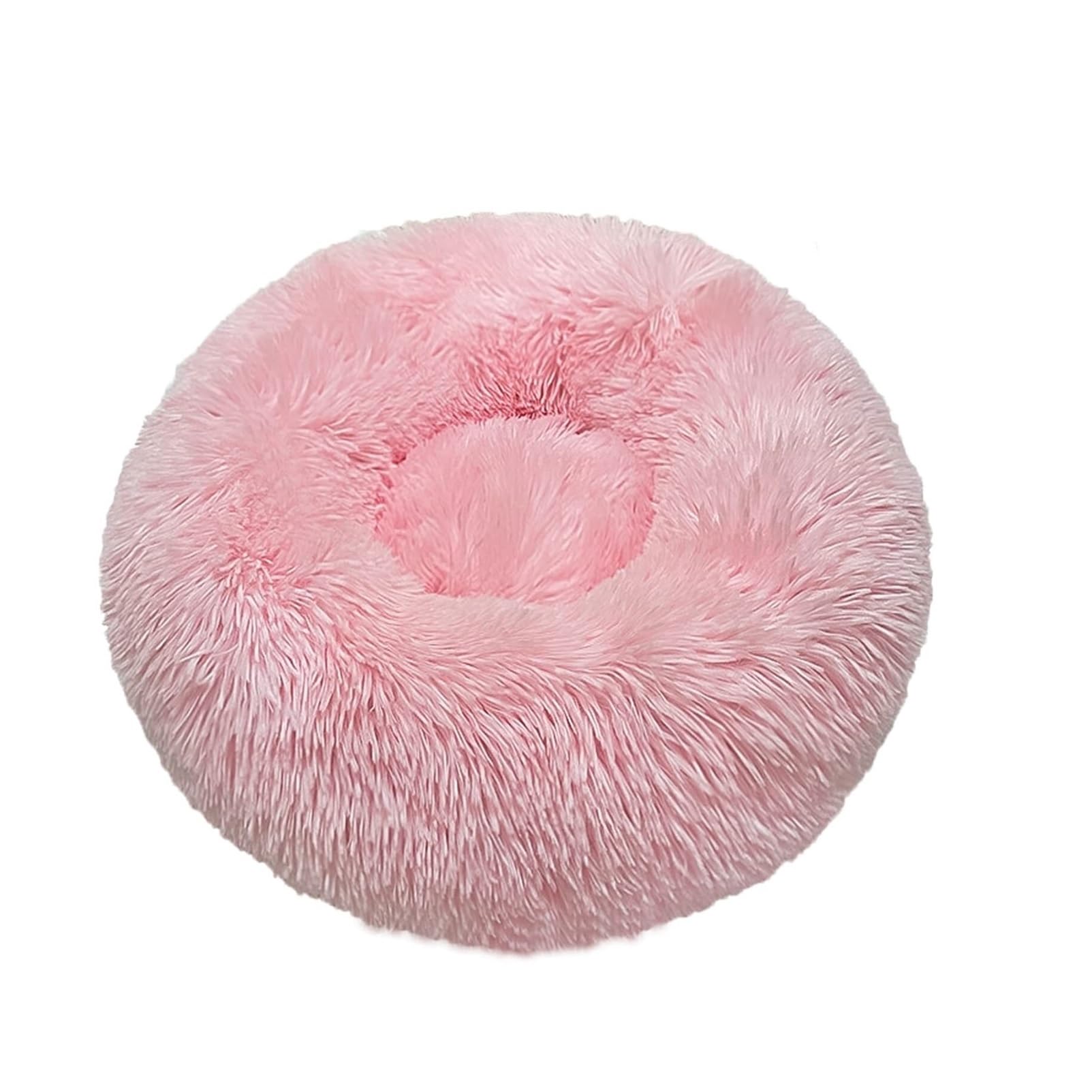 Panier rond lavable anti-stress à mémoire de forme et fond antidérapant beige pour animaux