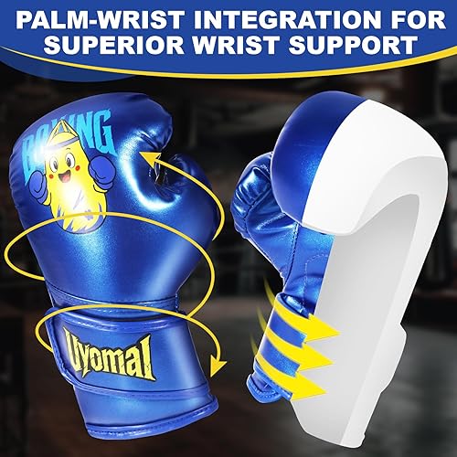 Miniatura 3 de Juego de guantes de boxeo para niños y niñas de 3-5-8-12 años, guantes de entrenamiento y entrenamiento juvenil para saco de boxeo, kickboxing, MMA