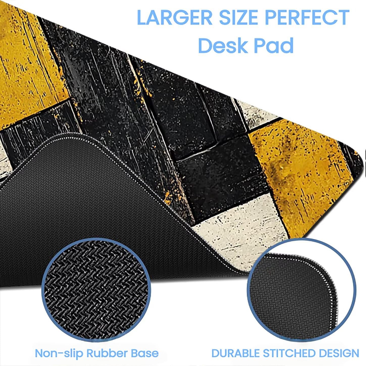 Lpfieonn Retro Großes Schreibtischunterlage, XXL Schreibtischunterlagen, Weiß XXL Wasserdicht Gaming Mousepad mit Vernähter Rand und Rutschfeste Gummibasis, für Laptop/Hause/Büro 120x60cm PF-3199