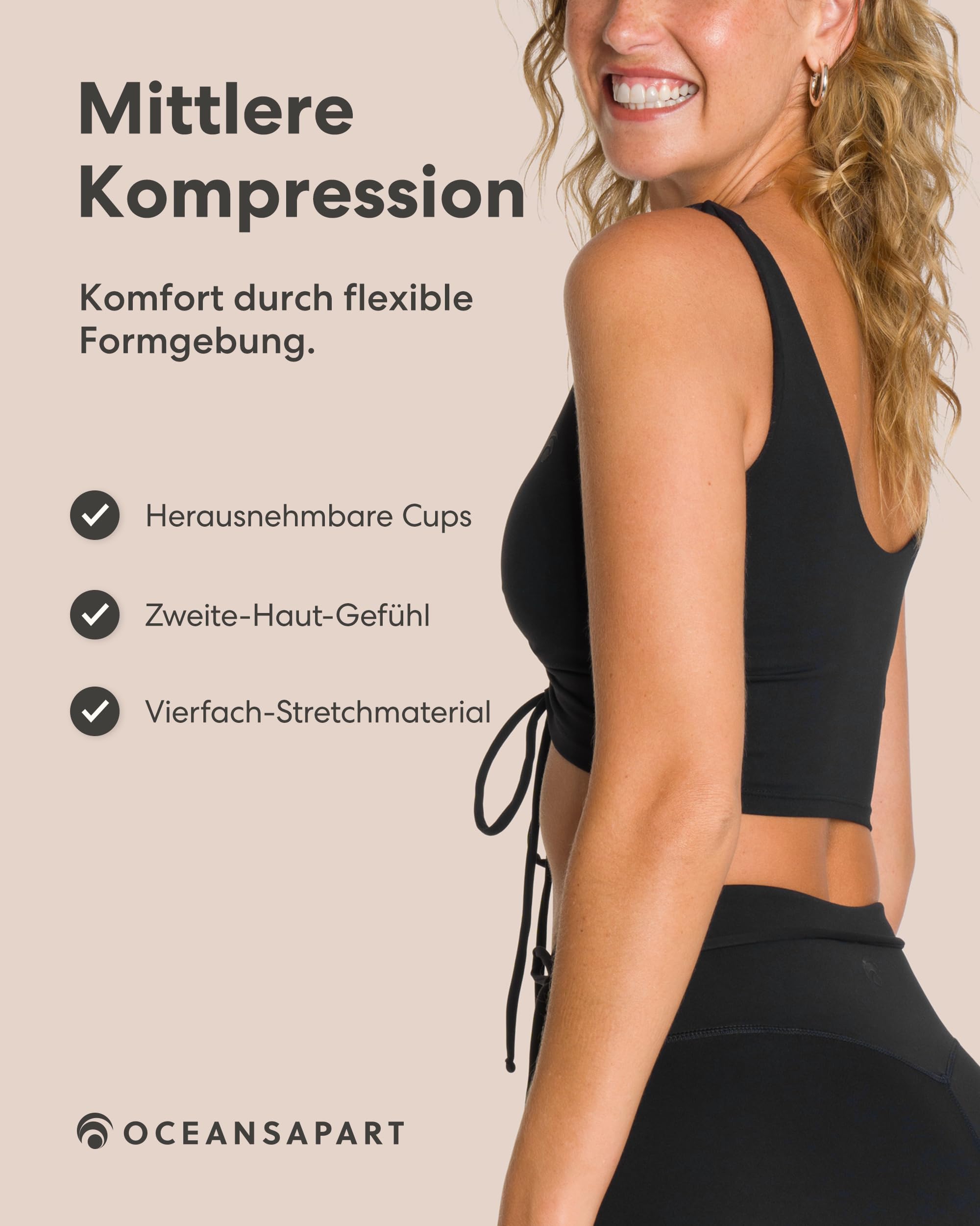 OCEANSAPART Gianna Bra - Sport BH Damen ohne Bügel Cups Bustier