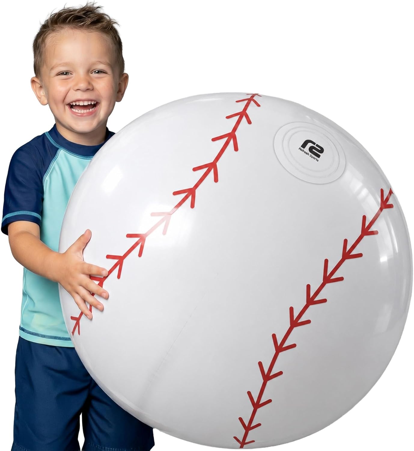 Large Beach Ball - New 8-Panel Design for Enhanced Durability and Ultra Round Shape - Best Big Beach Ball For Kids & Adults - 3X Thickness Material to Withstand Rough Play - Top Pool Party Hit of 2025