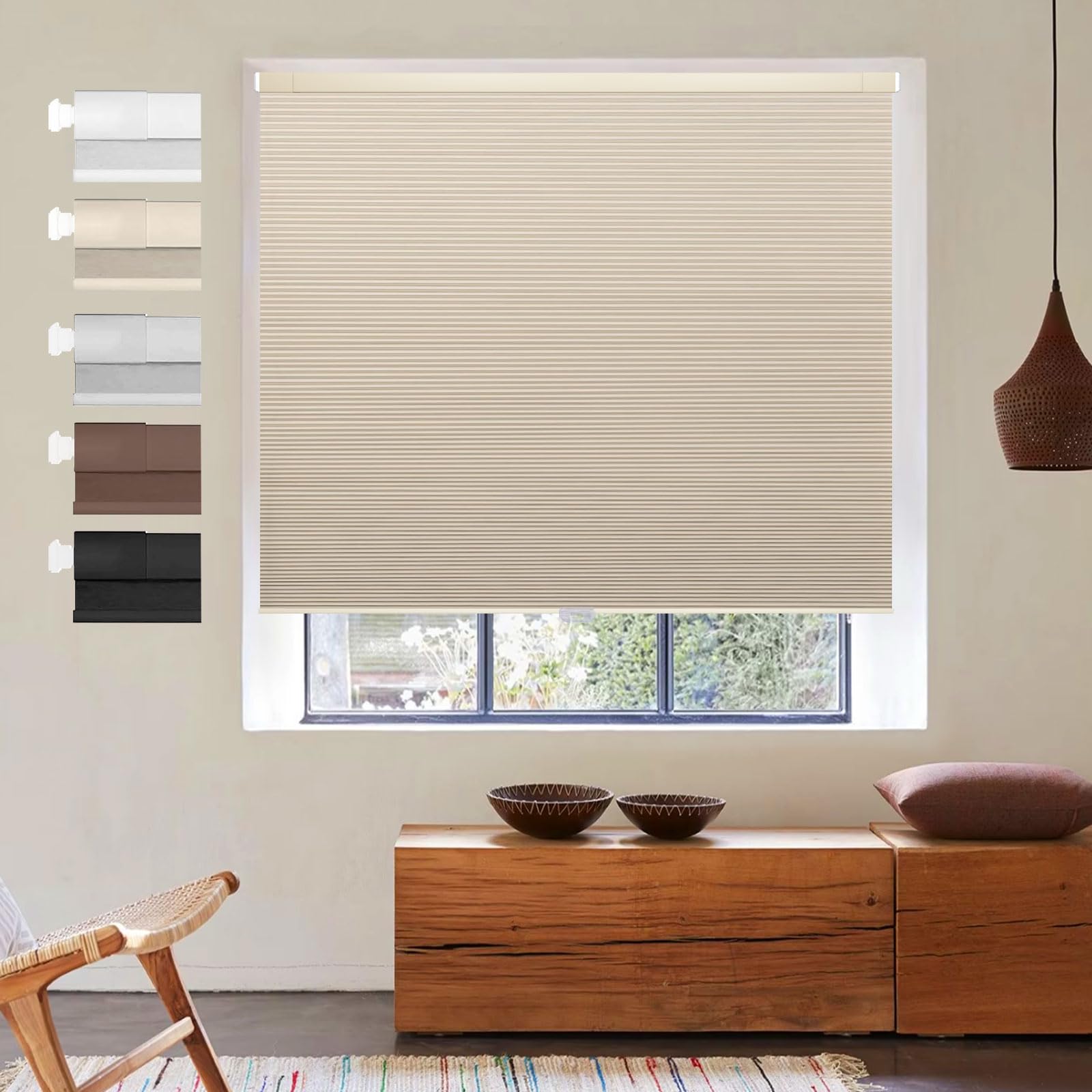 Amazon｜getopblinds 突っ張り式 スハニカムシェード 穴あけ不要・工具