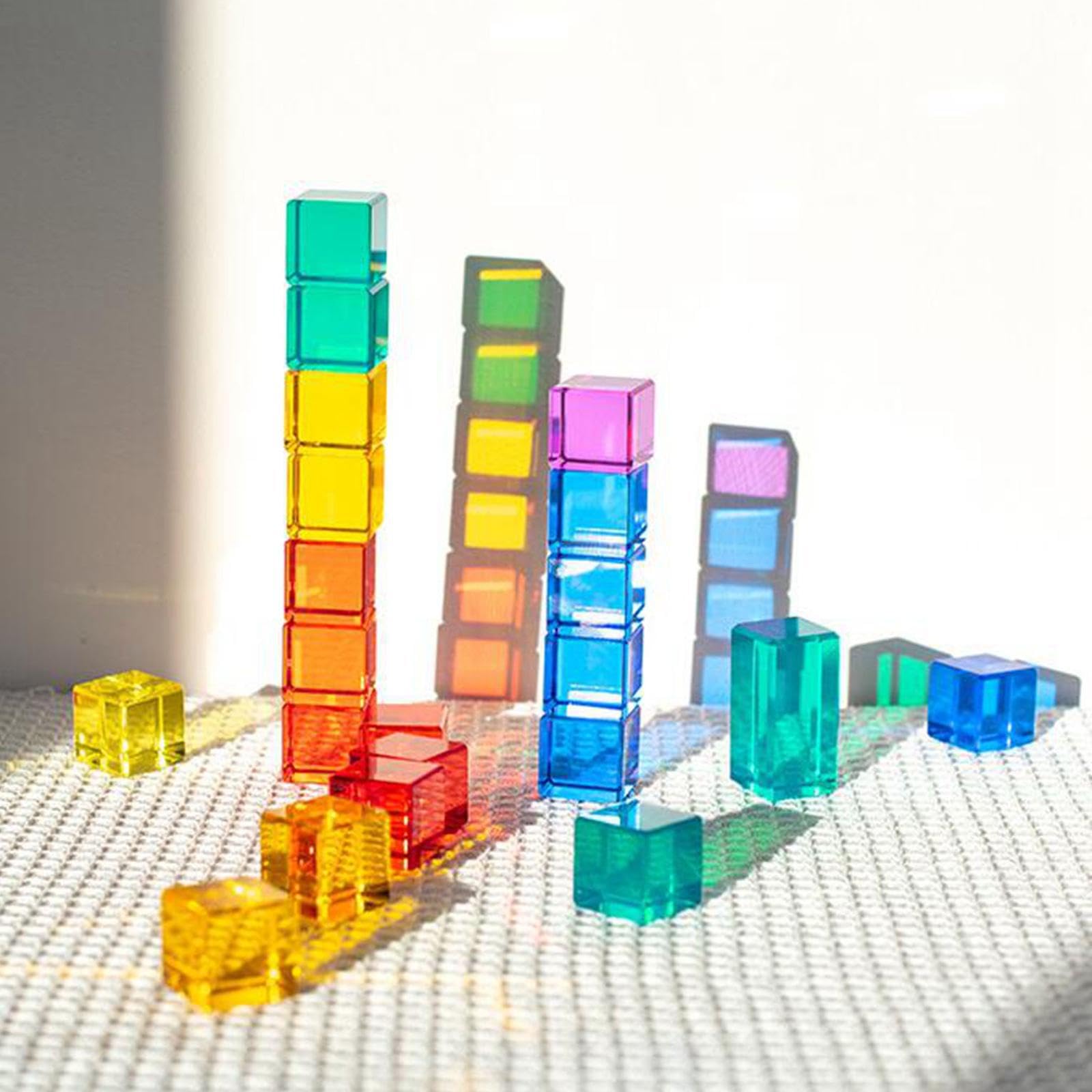 Cubos apilables de Aprendizaje para niños: Divertidos Bloques de construcción arcoíris para Actividades educativas Atractivas. Ligeros y fáciles , 30 Piezas