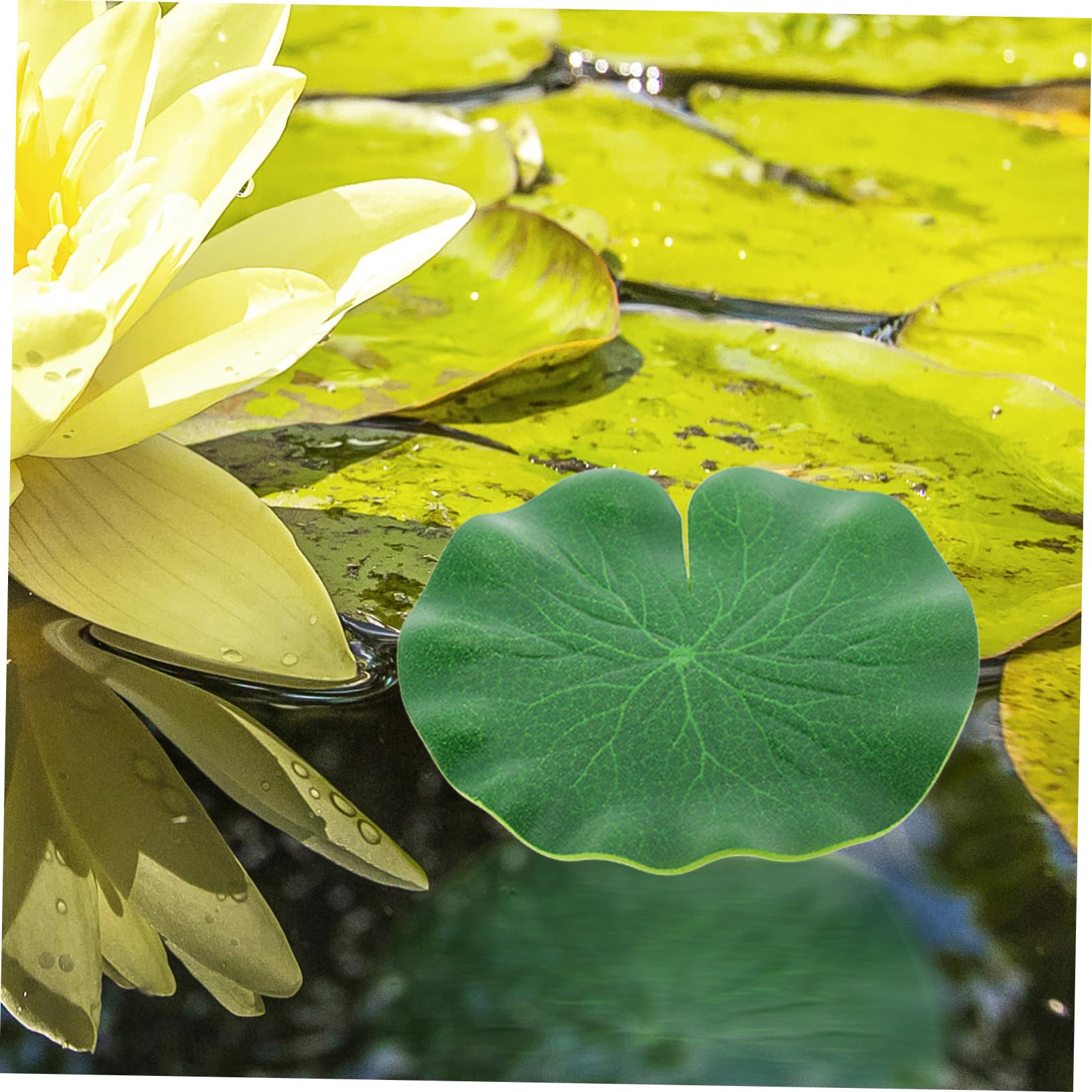 BESPORTBLE 4ensembles Plantes Flottantes Artificielles Plastique Pour Décoration Aquarium Nénuphars Verts Accessoires Naturels Pour Écosystème Aquatique