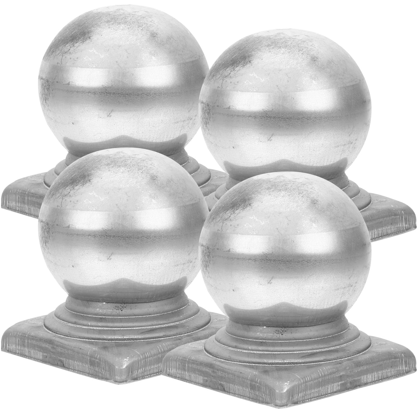 Poteaux de clôture protégés avec le lot de 4 capuchons carrés 80x80 mm Alipis en fer
