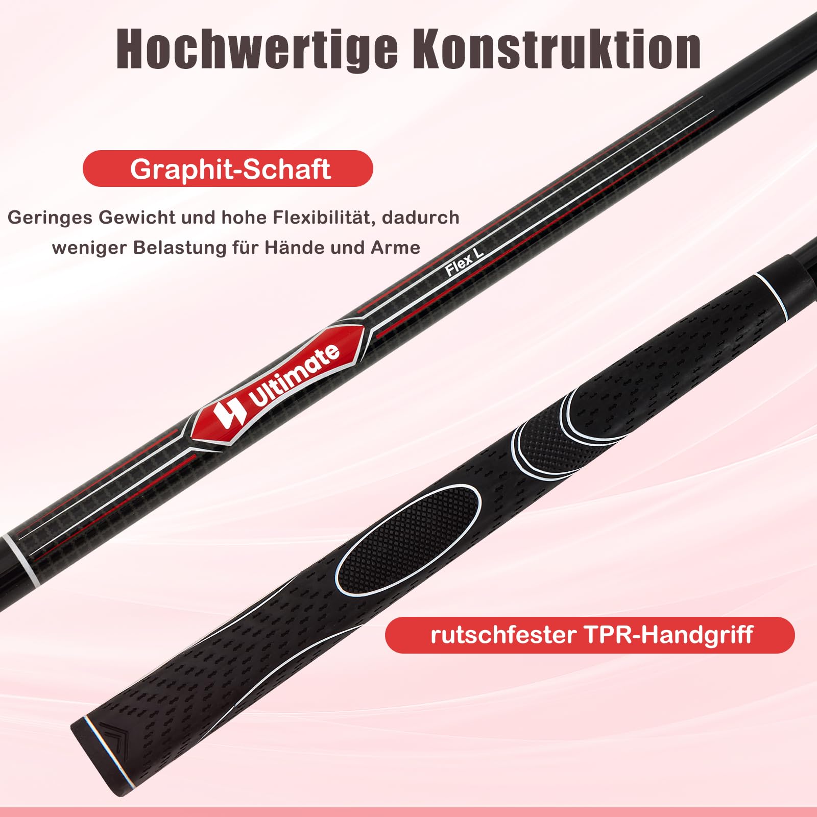 GOPLUS 10er Golfschläger Set für Frauen, Golfschlägersätze inkl. 460cc 1# Alloy Driver, 3# Fairway Wood, 4# Hybrid, 6-9# Eisen, 1 Putter & Standtasche, 3 Wälder mit Kopfbedeckungen