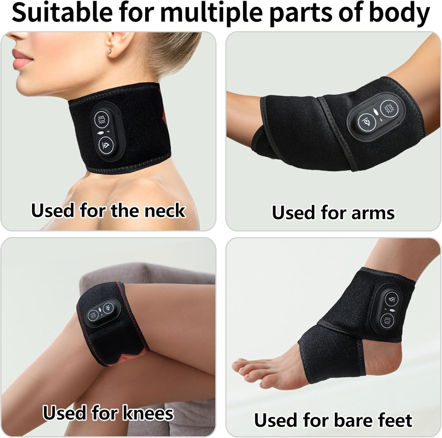 Cordless Wrist Heating Pad Massager, Red Light Heated Wrist Wrap with 3000mAh Battery, 3 Vibration and Heat Settings, Heated Hand Wrap for Arthritis, Carpal Tunnel Relief