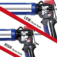 Vista 2 de WORKPRO Pistola de calafatear, pistola de calafateo manual ajustable, regulación de goteo menor, pistola de silicona selladora con agarre cómodo