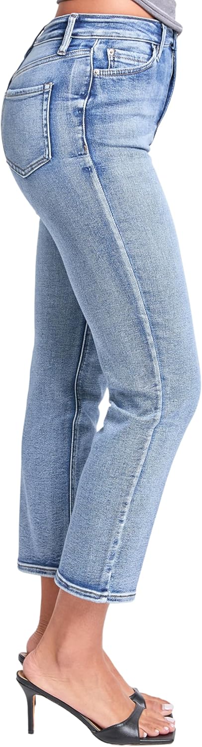 YMI Women's YMI Jeans Women's High Rise Vintage Stretch Straight Leg Jeans