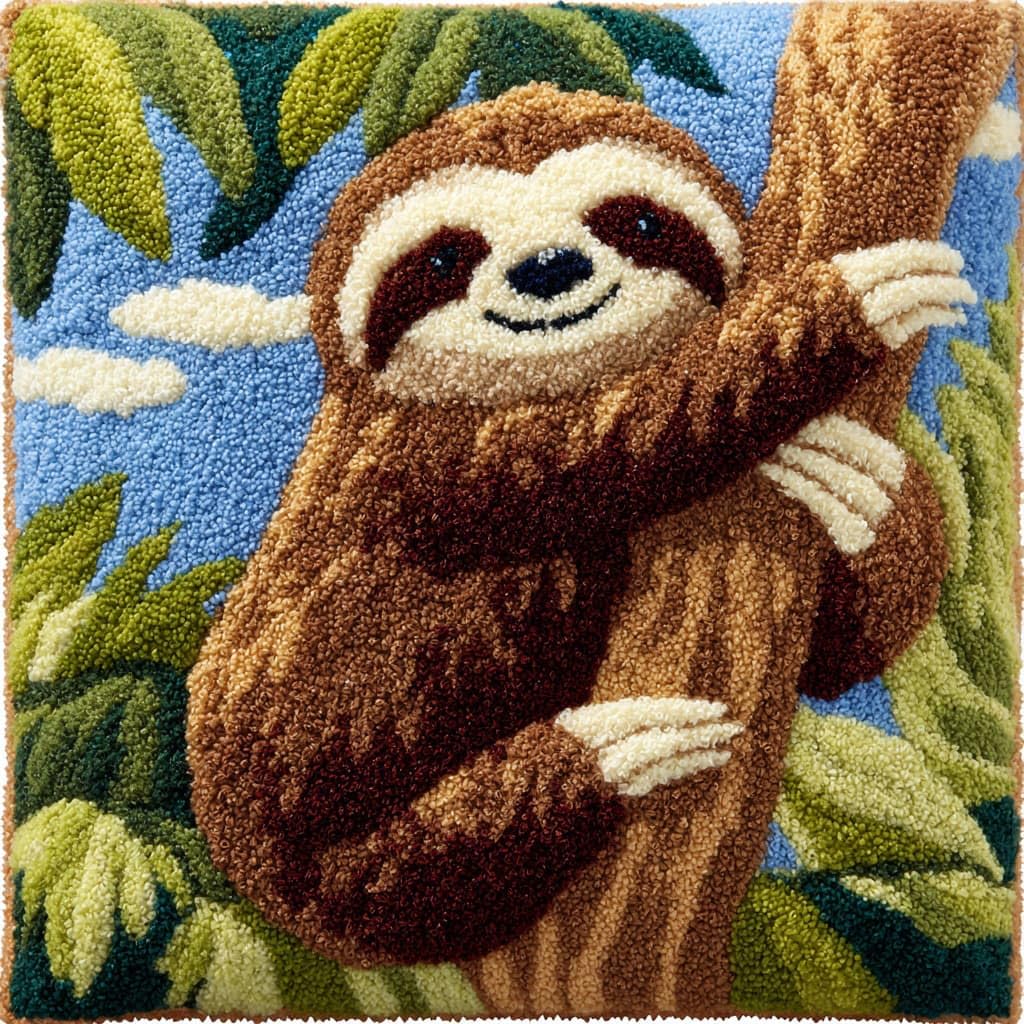 Henypt Latch Hook Cushions Kits Sloth