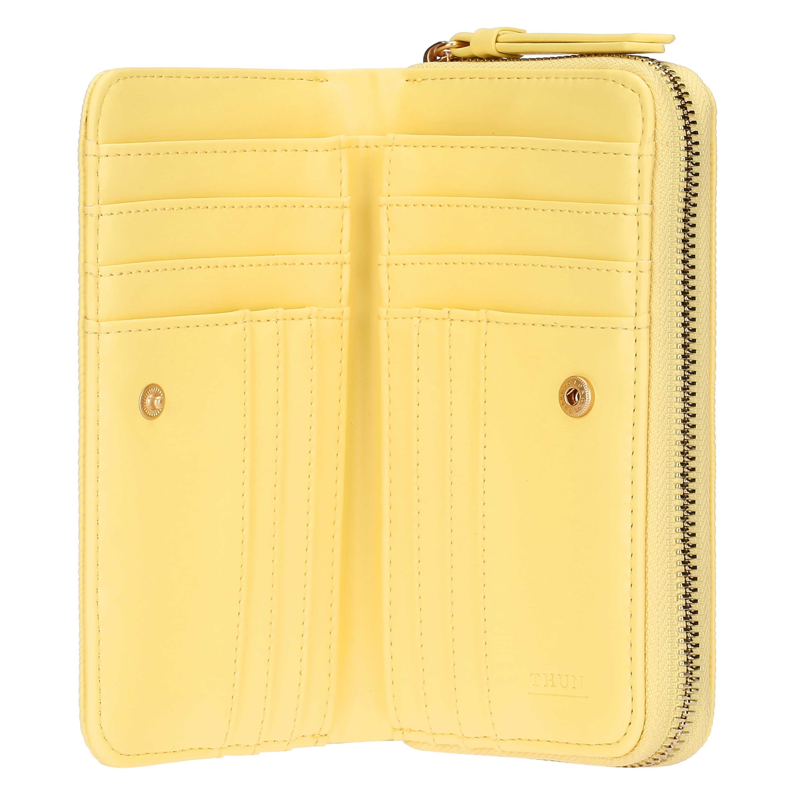 THUN Portafoglio medio giallo, ecopelle, Collezione Sempre con Me, 16,3 x 3 x 10 cm