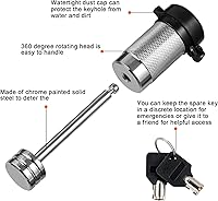 Vista 3 de CZC AUTO Bloqueo de acoplador de remolque de 1/4 pulgadas de diámetro y 2-1/2 pulgadas de diámetro, bloqueo de lengüeta de remolque que se adapta a