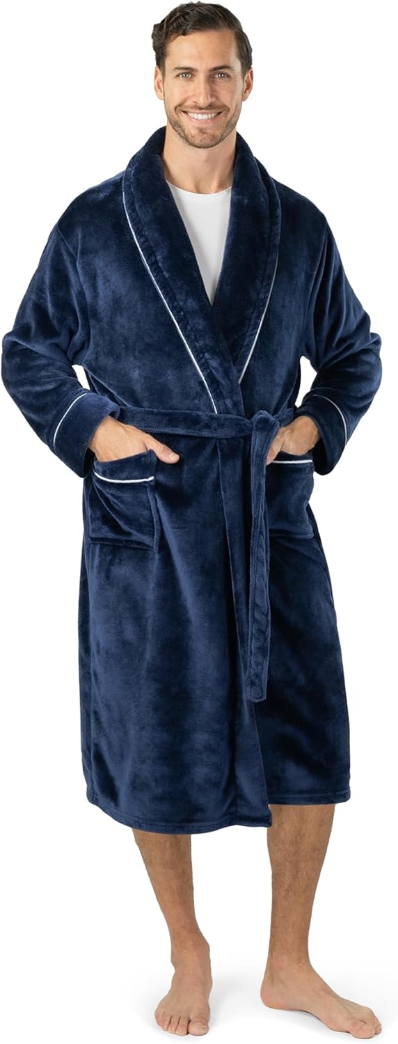 Men's Piping Fleece Robe