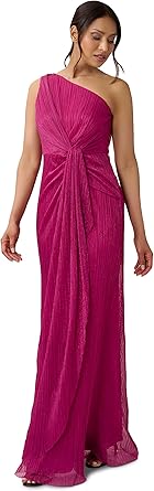 Adrianna Papell Women's Stardust Pleated Draped Gown
