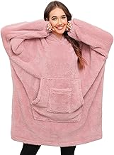 Tuopuda Women's Hooded Sweatshirt with Warm Fleece Blanket Winter Sweater Dress, Long Sleeve Bathrobe with Pocket, Christmas Gift