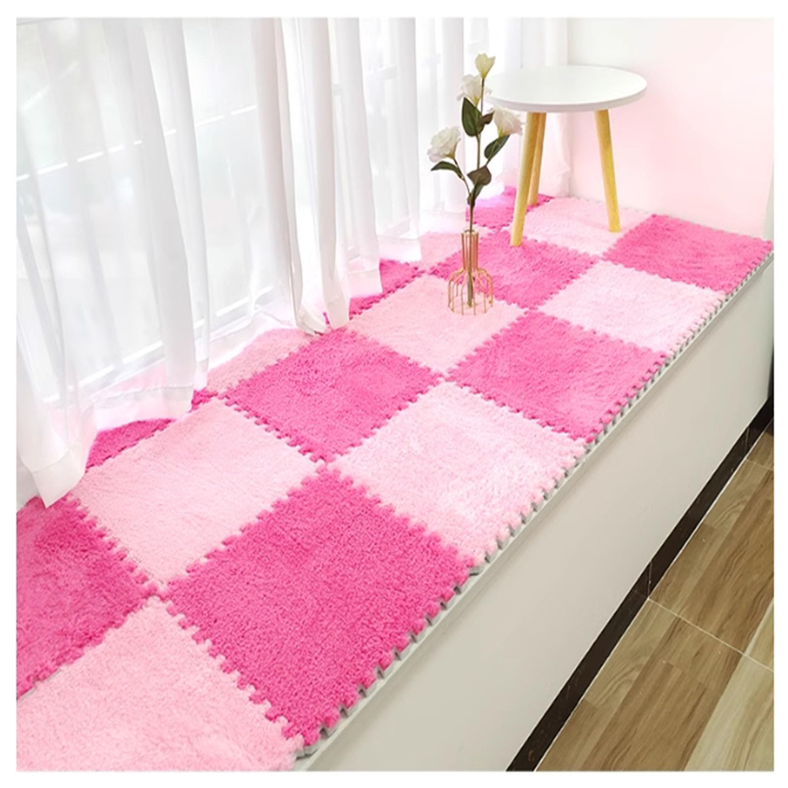 Tapis puzzle moelleux 12 dalles lavables pour sol de salle de jeux