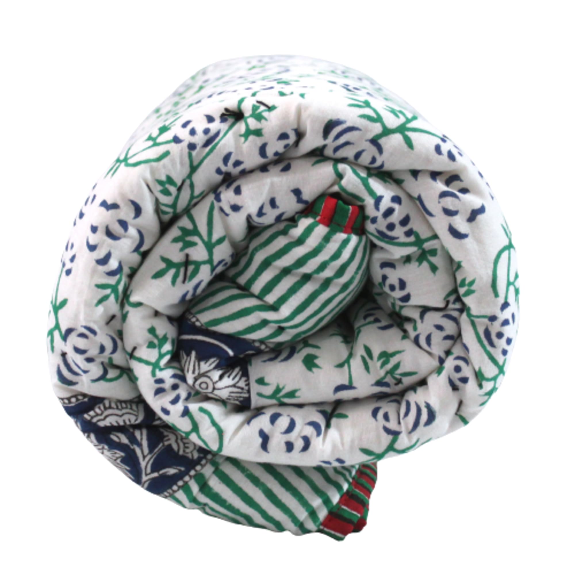 Couvre-lit en coton Kantha pour bébé Aashita Creations 1115 à motif floral