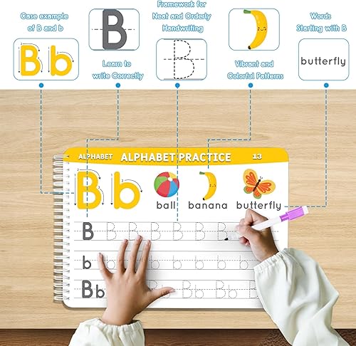 Miniatura 2 de Libro de trabajo educativo de actividades de aprendizaje preescolar: libros de rastreo de escritura a mano preescolar | Materiales de aprendizaje