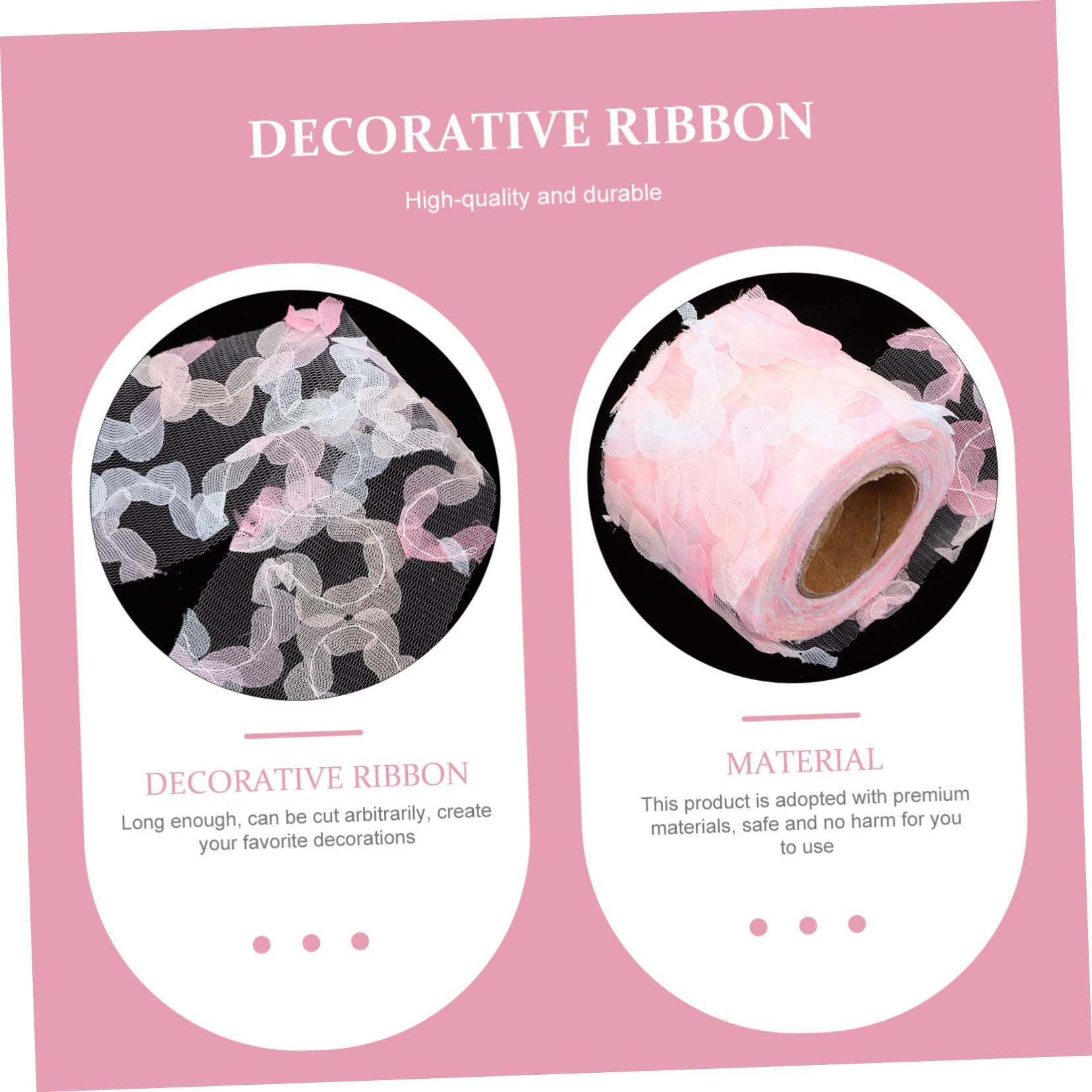 EXCEART 5 Rose in Filato Di Chiffon Mestiere Nastro Di Pizzo Cucito Nastro Da Ricamo Floreale Floreale Rifiniture in Pizzo Stoffa I Fiori Poliestere Sposa