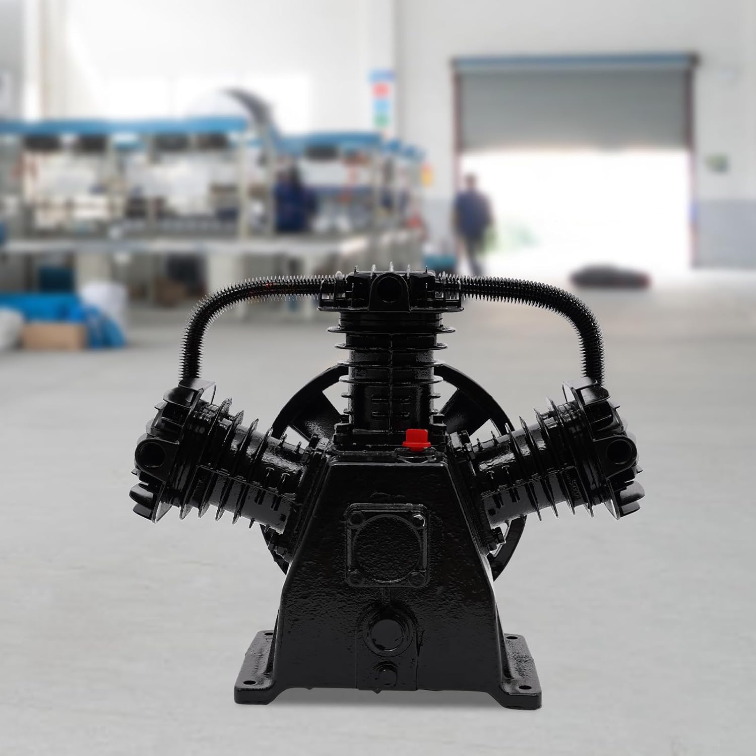 Air Compressor Pump Head, 4HP Replacement Air Compressor Pump, Cast Iron Air Compressor Pumps with Multiple Pump Heads & 3 Cylinder for Chemical Industry Light Industry