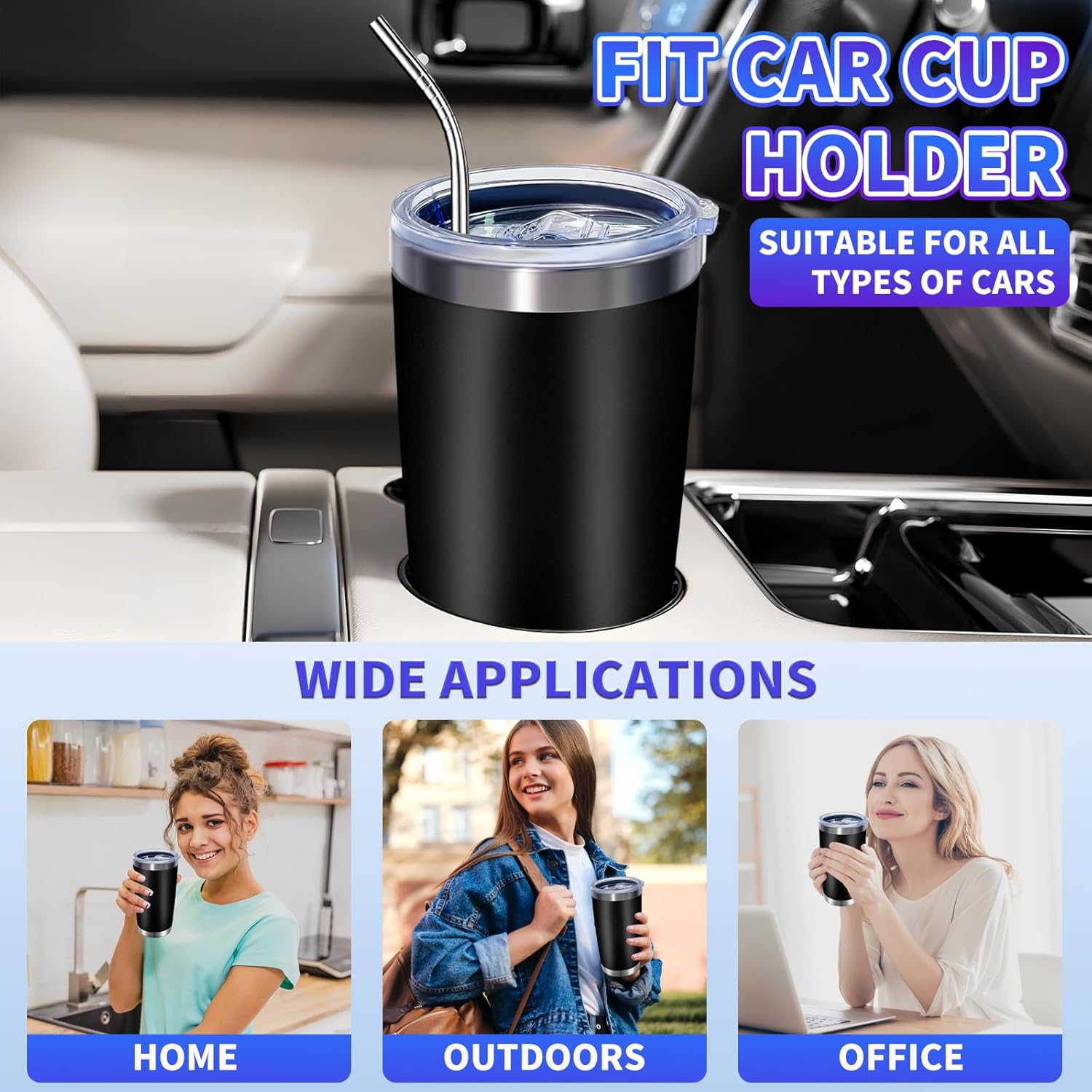 36 Pack, 20oz Stainless Steel Bulk Tumblers with Lids and Straws, Leakproof Double Wall Travel Mug for Hot/Cold Drinks, Home Office Outdoor Party Use, Durable Powder Coated Insulated Cup/Black - Image 9