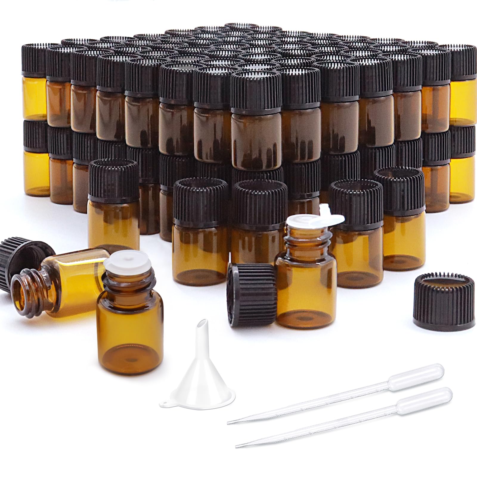 Matifaner 120Packs 2ml Essential Oil jars 2ml Essential Oil jars, Small Essential Oil Bottles, 2Ml Glass Bottles, Small Oil Vial Sample Bottles 2Ml,