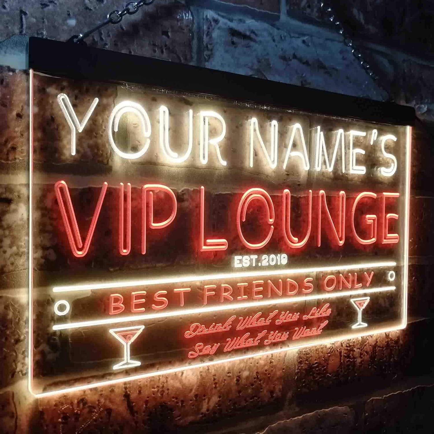 ADVPRO Personalized Your Name Est Year Theme VIP Lounge Bar Club Pub Dual Color LED Neon Sign Red & Yellow 24" x 16" st6s64-qi1-tm-ry