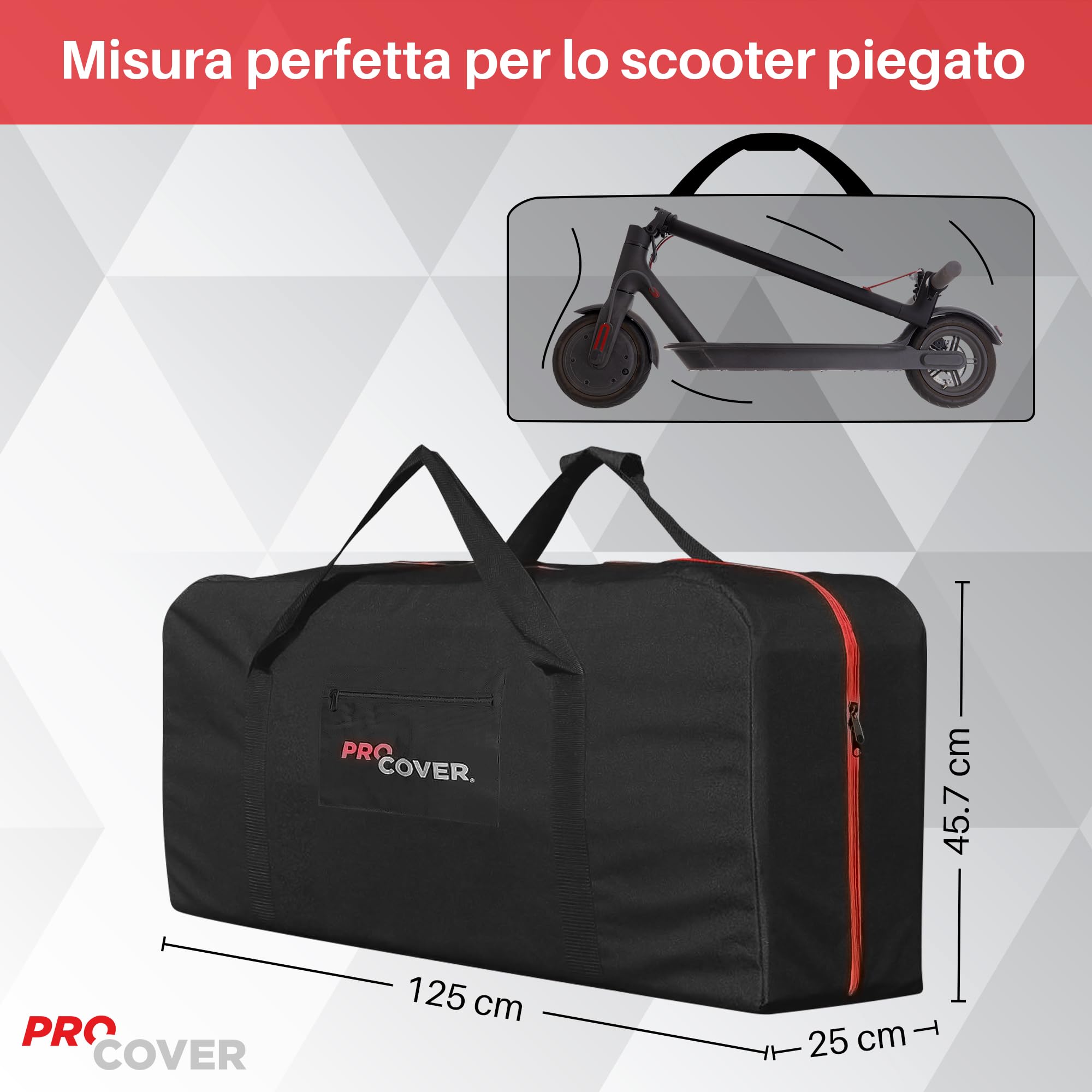 Borsa Premium per il Trasporto di Monopattini Elettrici. Compatibile con Tutti i Marchi. Borsa Grande Ideale per il Trasporto o la Conservazione. Copertura di Archiviazione Robusta ed Impermeabile