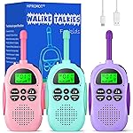 HPROMOT Walkie Talkies for Kids Rechargeable 3 Pack Walkie Talkies, Long Range 22 Channels 2 Way Radio Kids Birthday Toy Gift for 3-12 Year Old Boys Girls Outdoor Adventures Camping Hiking