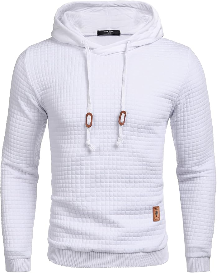 COOFANDY Mens Hooded Sweatshirt Casual Long Sleeve Drawstring Waffle Knit Pullover Hoodies