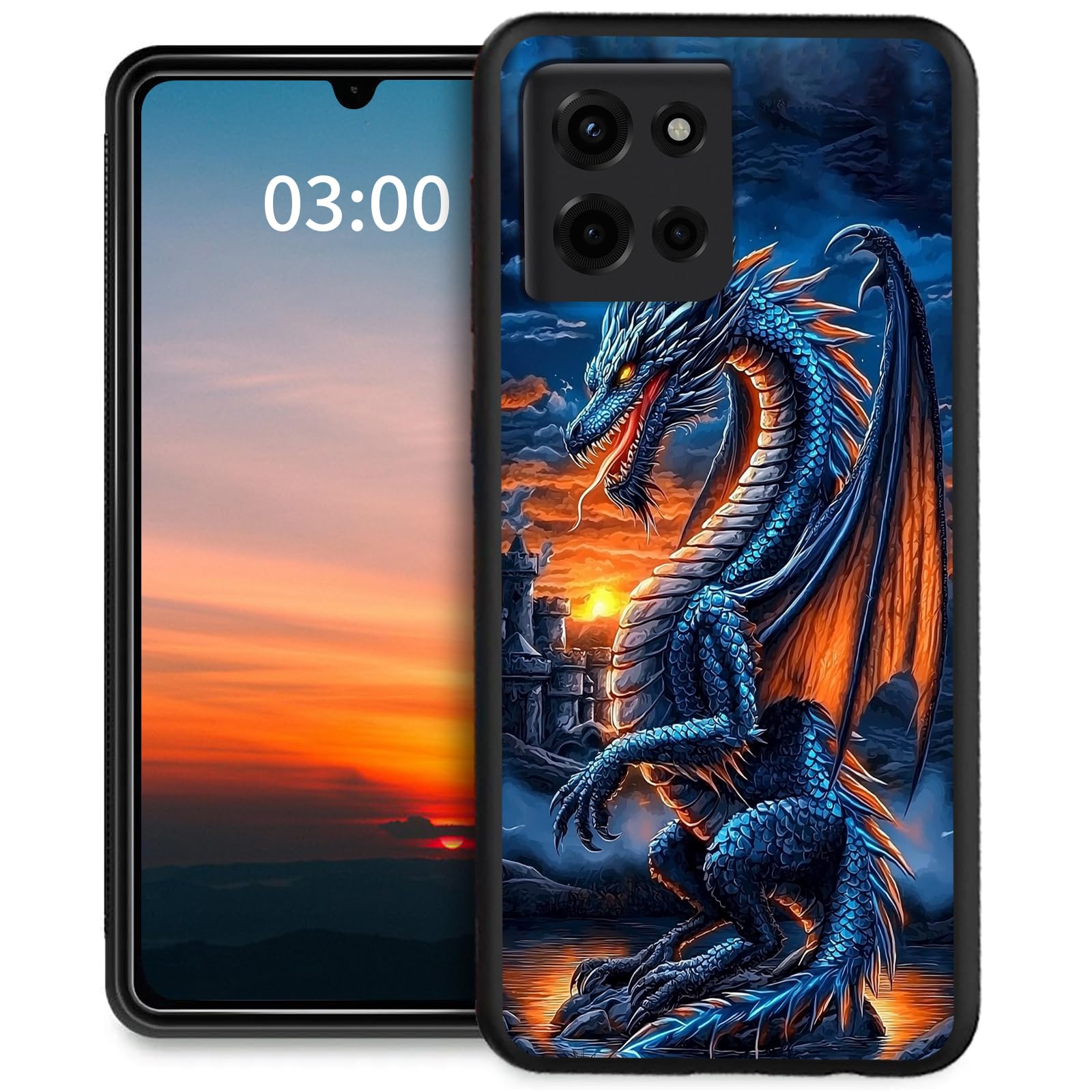 LYHXLYJH for Motorola Moto G 5G 2025 Case,Slim Soft TPU Silicone Anti-Scratch Shookproof Protective Cover-Flying Dragon