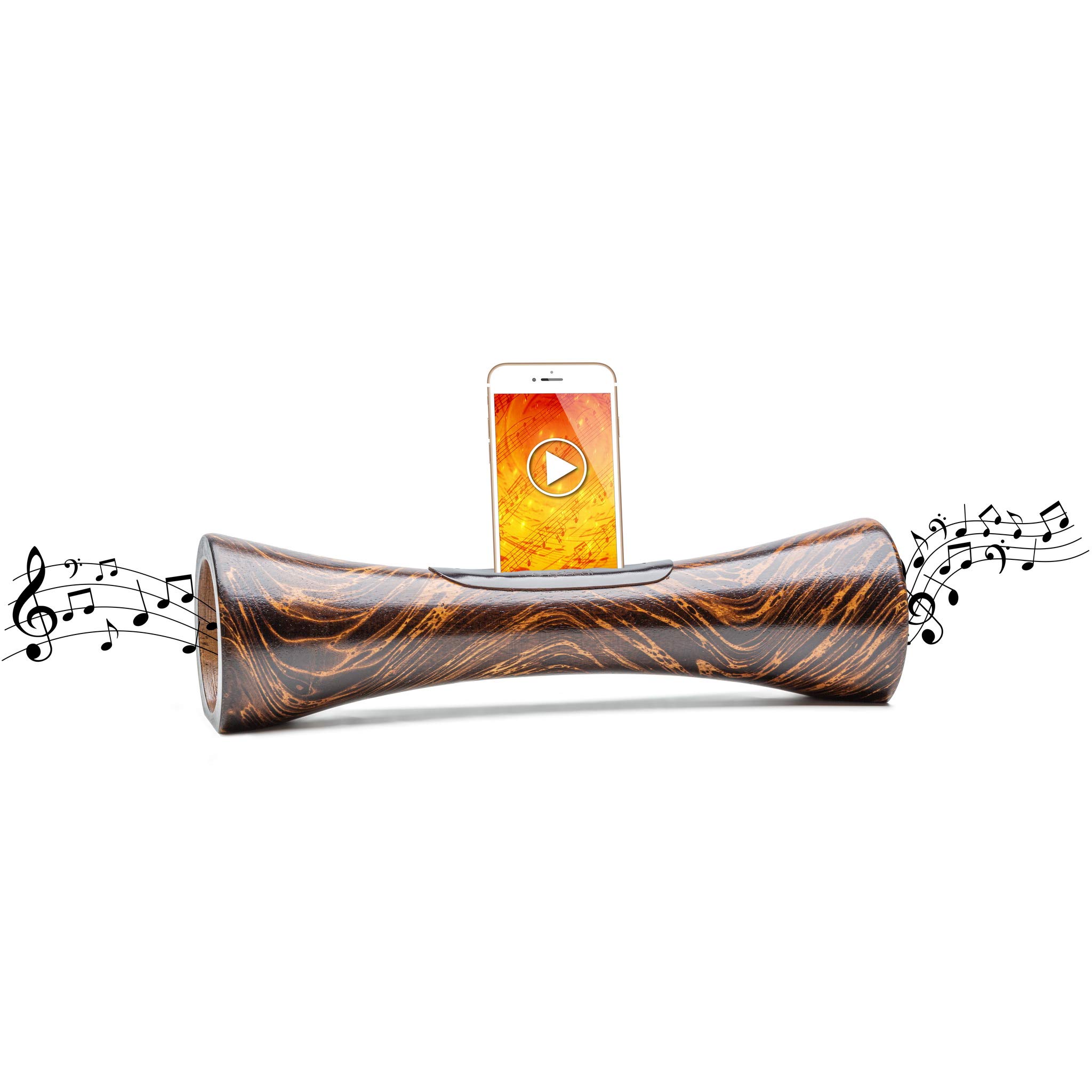 mangobeat® - Enceinte écologique et Universelle en Bois - Amplification de Tous Les Smartphones sans électricité - « Loupe » 35cm