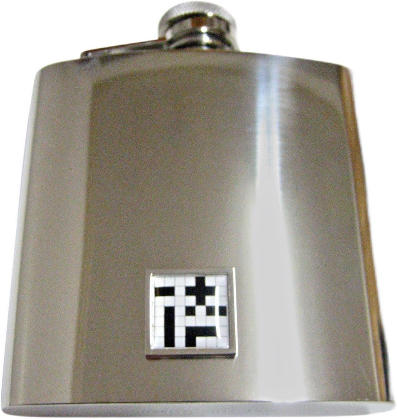 Kiola Designs Crossword Puzzle 6 Oz. Stainless Steel Flask
