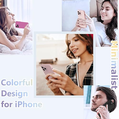 Miniatura 528 de BossKiss Funda compatible con iPhone 14 Pro, silicona mejorada [protección de cámara] [2 protectores de pantalla 9H], forro interior de microfibra