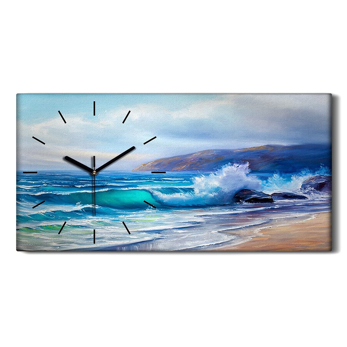 Horloge sur toile sans tic-tac Coloray 60x30cm pour retrouver le sommeil