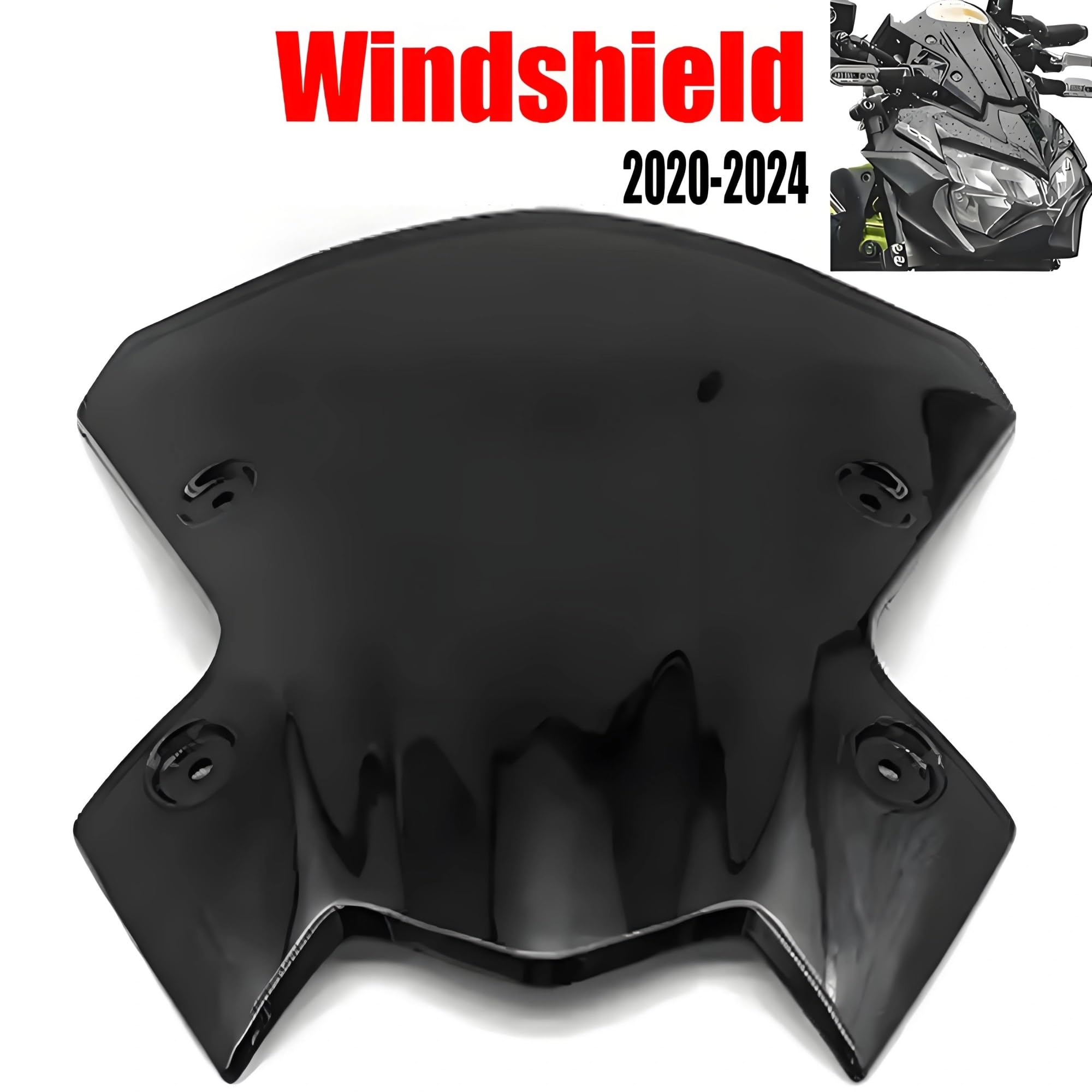 Deflector cupula Moto para Kawasaki para Z900 para Z650 2020 2021 2022 2023 2024 Protectores de Parabrisas de Motocicleta Negros Deflector de Parabrisas