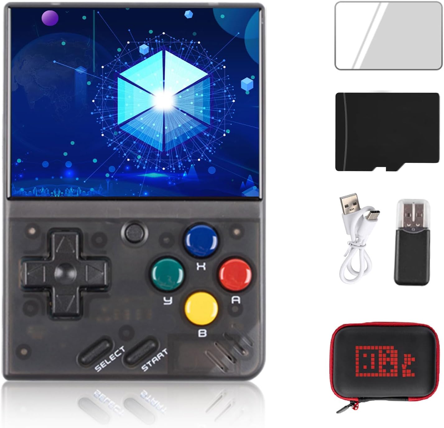 Miyoo Mini Handheld Game Console,2.8 Inch IPS Classic System Retro Video Games Consoles,with 64G TF Card and Wireless Networt Handheld Console Casual Game Console(Black)