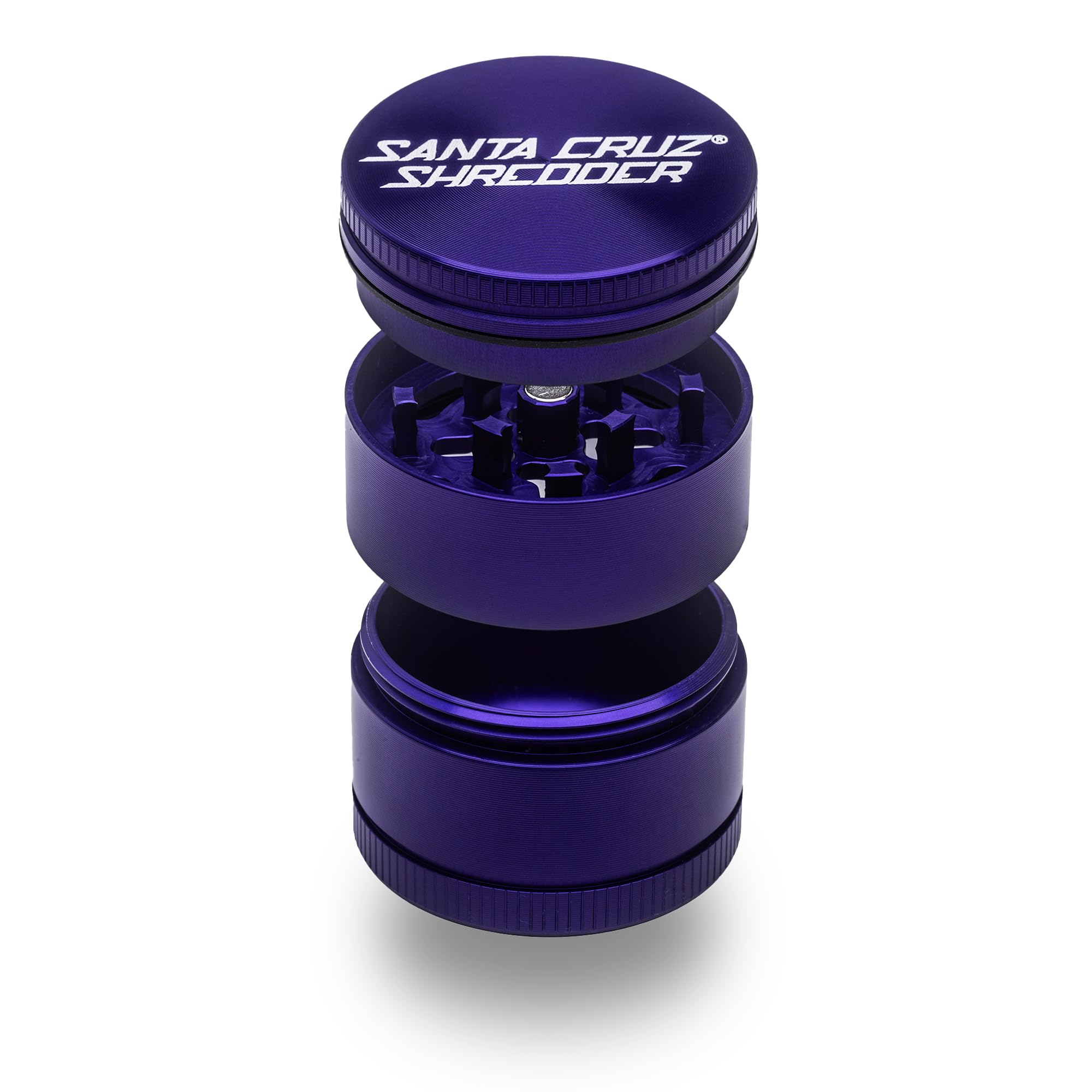 Santa Cruz Shredder Macinino in metallo zigrinato per una presa più forte, 3 pezzi, piccolo, 4,3 cm, viola