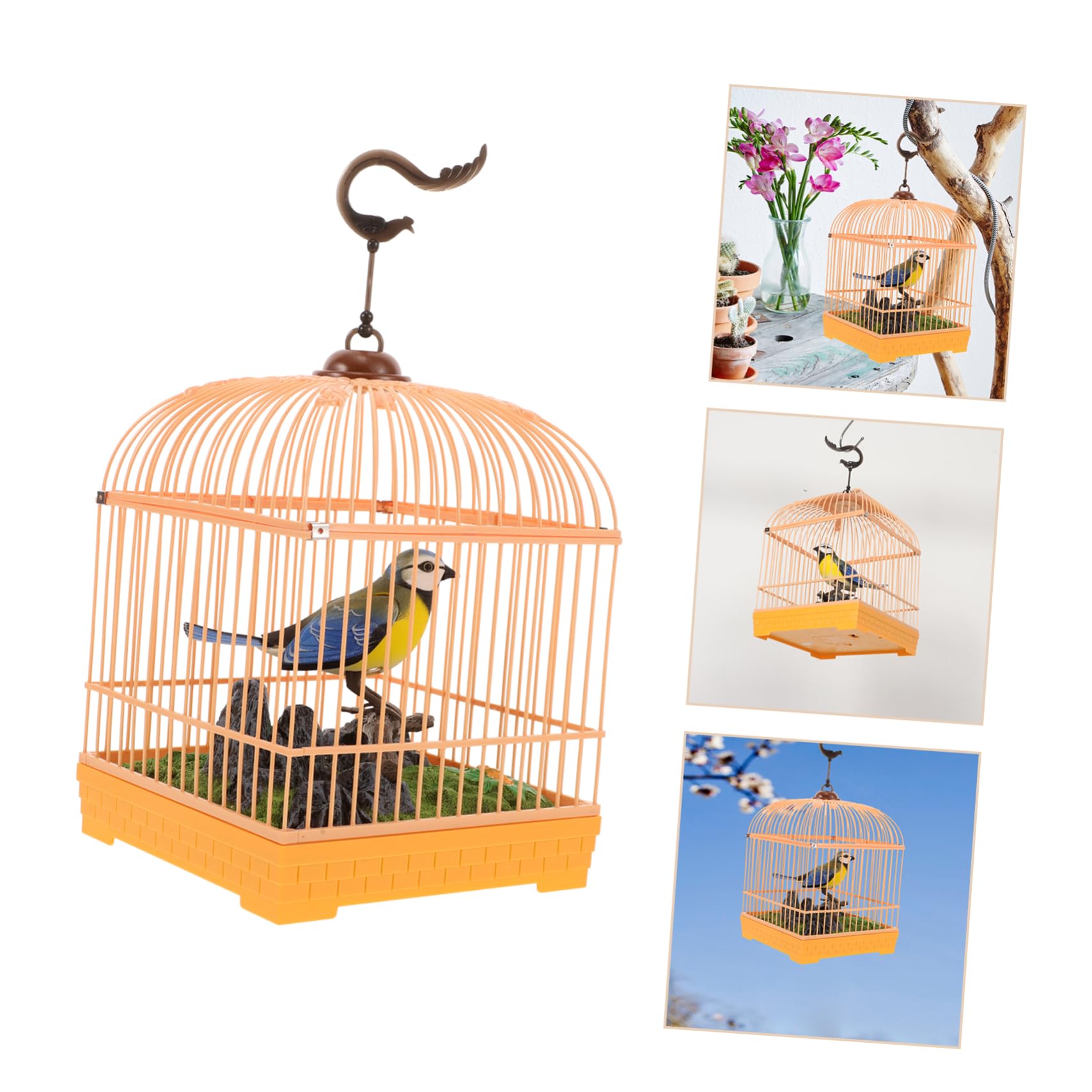 Juguete Eléctrico para Jaula De Pájaros Realista con Movimiento Entretenimiento Portátil