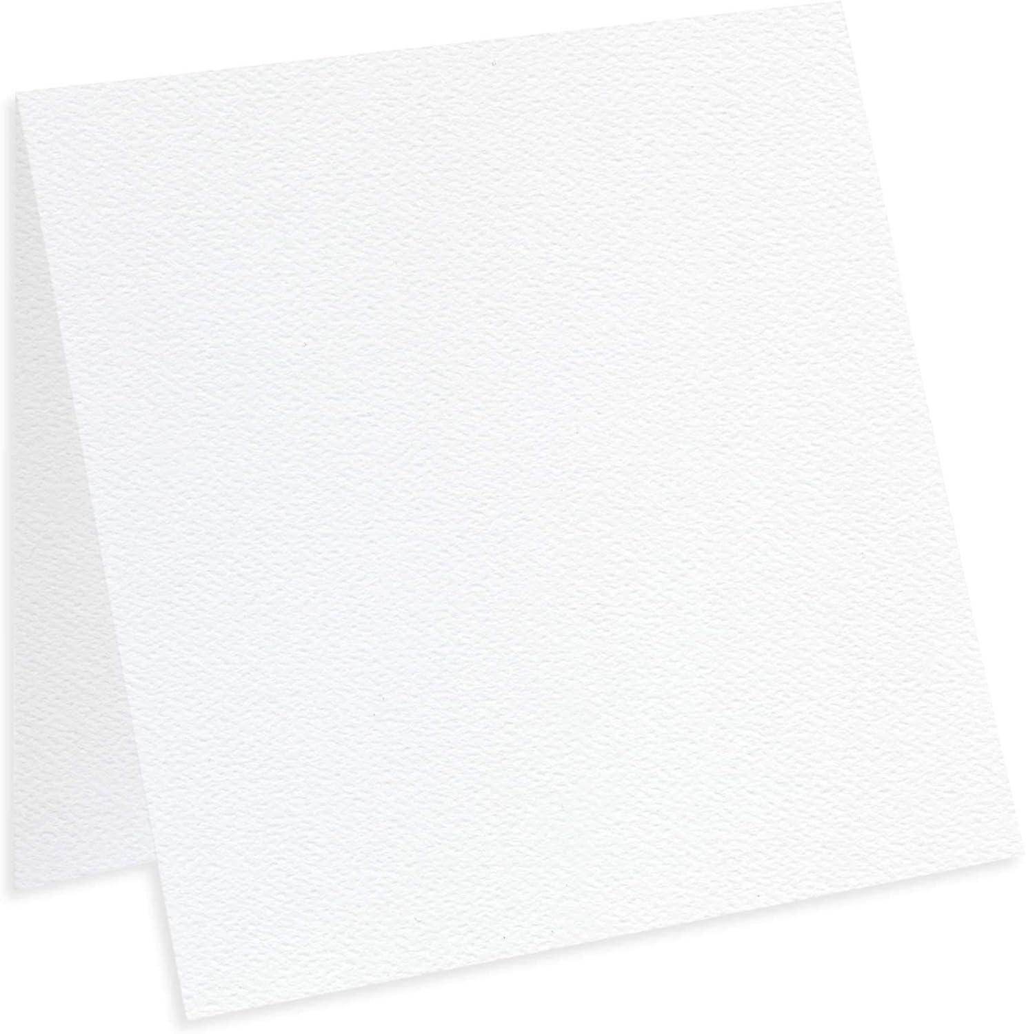 Pure White Square Folded Card - 5 1/4 x 5 1/4 LCI Felt 80C, 25 Pack