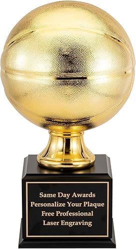 Miniatura 4 de Trofeo de baloncesto dorado prémium de 9 pulgadas de alto, grabado incluido